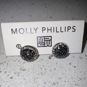Black and Silver Stud Earrings